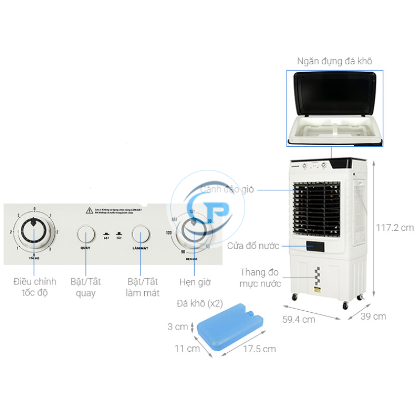 Quạt điều hòa Sunhouse SHD7758 170W