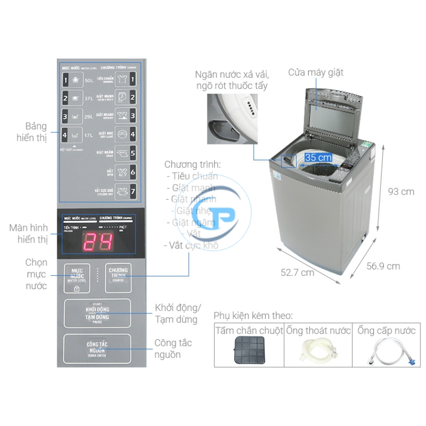 Máy giặt Aqua  AQW-KS80GT S- 8 KG