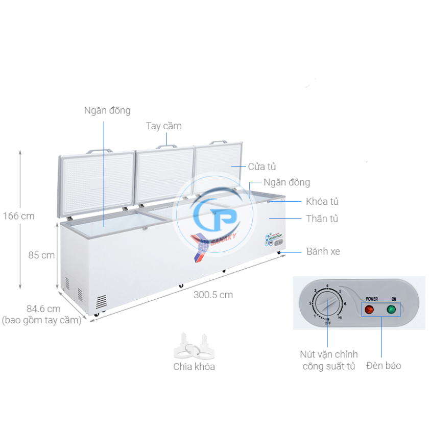 Tủ đông Sanaky Inverter 1143.5 lít VH-1399HY3
