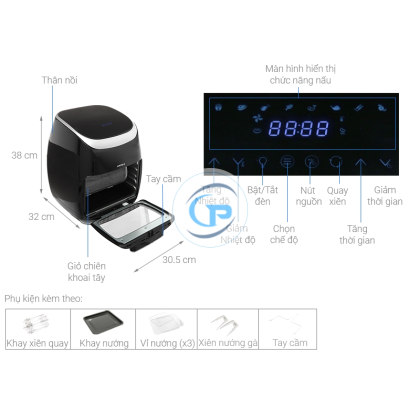 Lò chiên không dầu Hafele HS-AF1102B (535.43.715) 11 lít