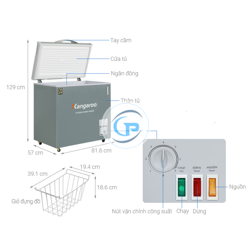 Tủ đông Kangaroo 140 lít KGFZ200NG1