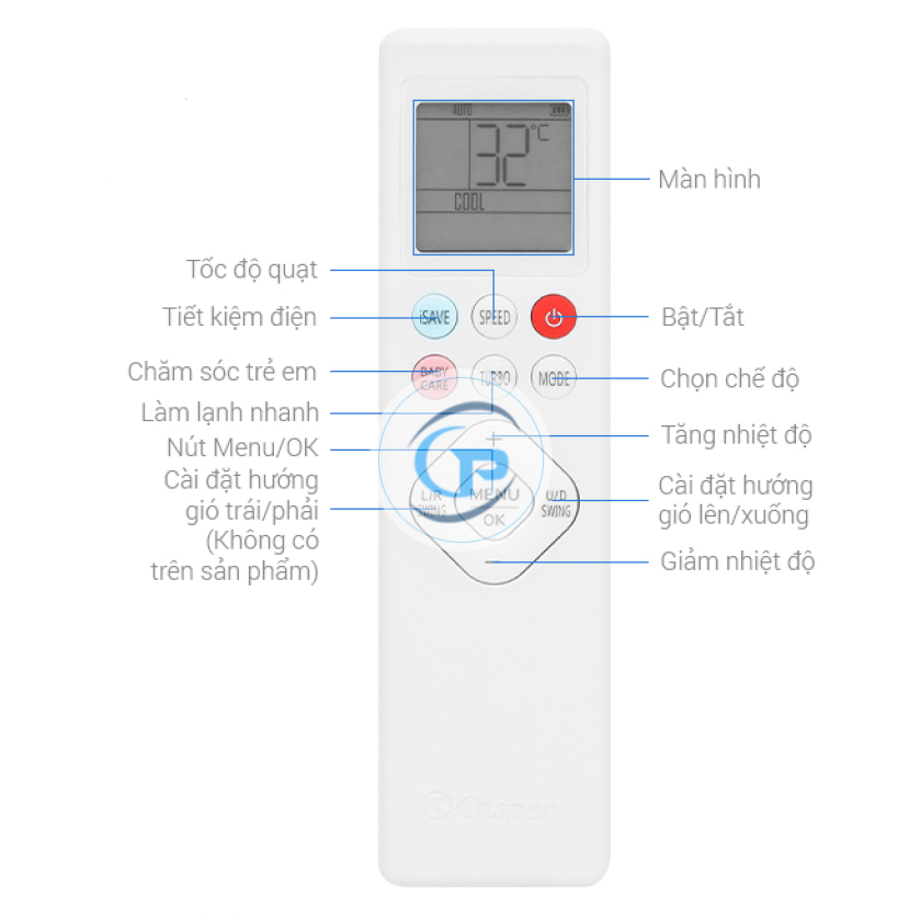 Máy lạnh Casper Inverter QC-12IS36 1.5Hp 