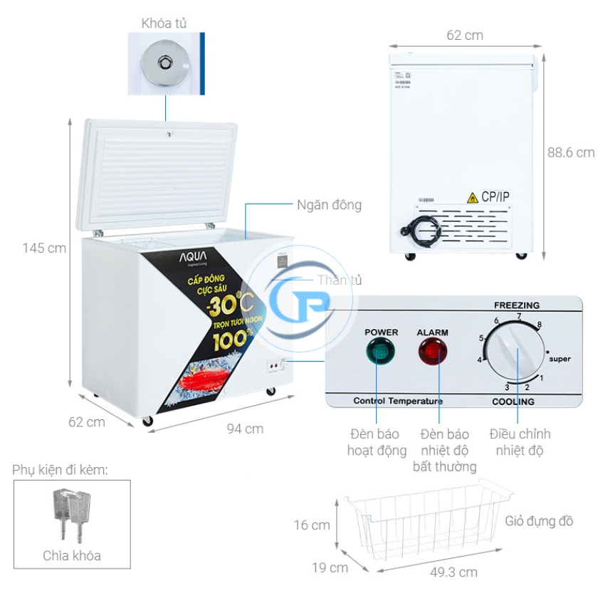 Tủ đông Aqua 251 lít AQF-C3501S