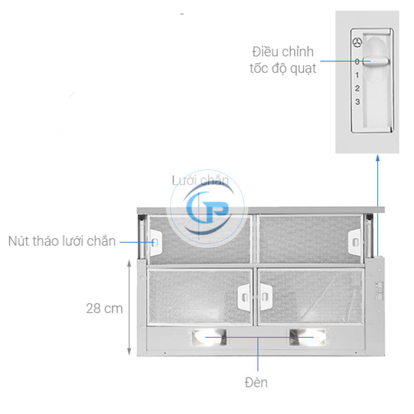 Máy hút mùi âm tủ Hafele HH-S70A (533.89.031)