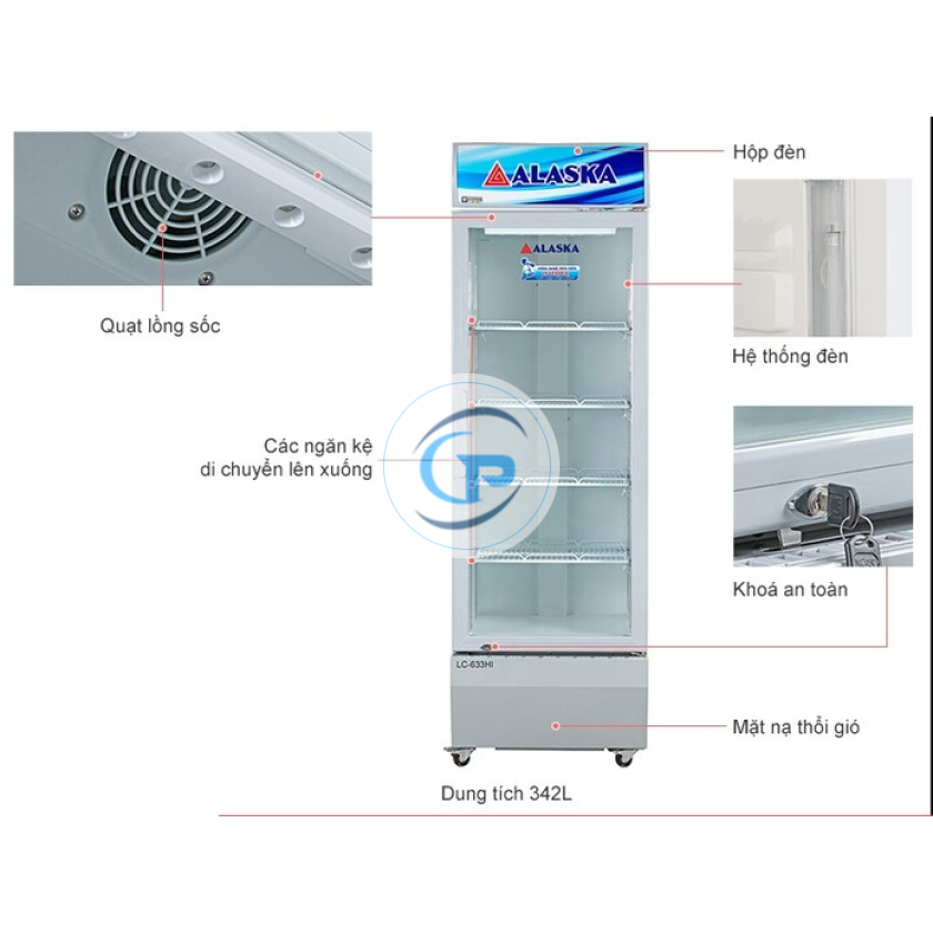Tủ mát Alaska Inverter 342 lít LC-633HI