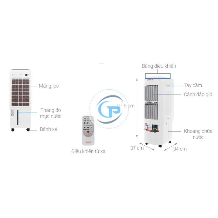 Quạt điều hòa Sunhouse SHD7723 100W