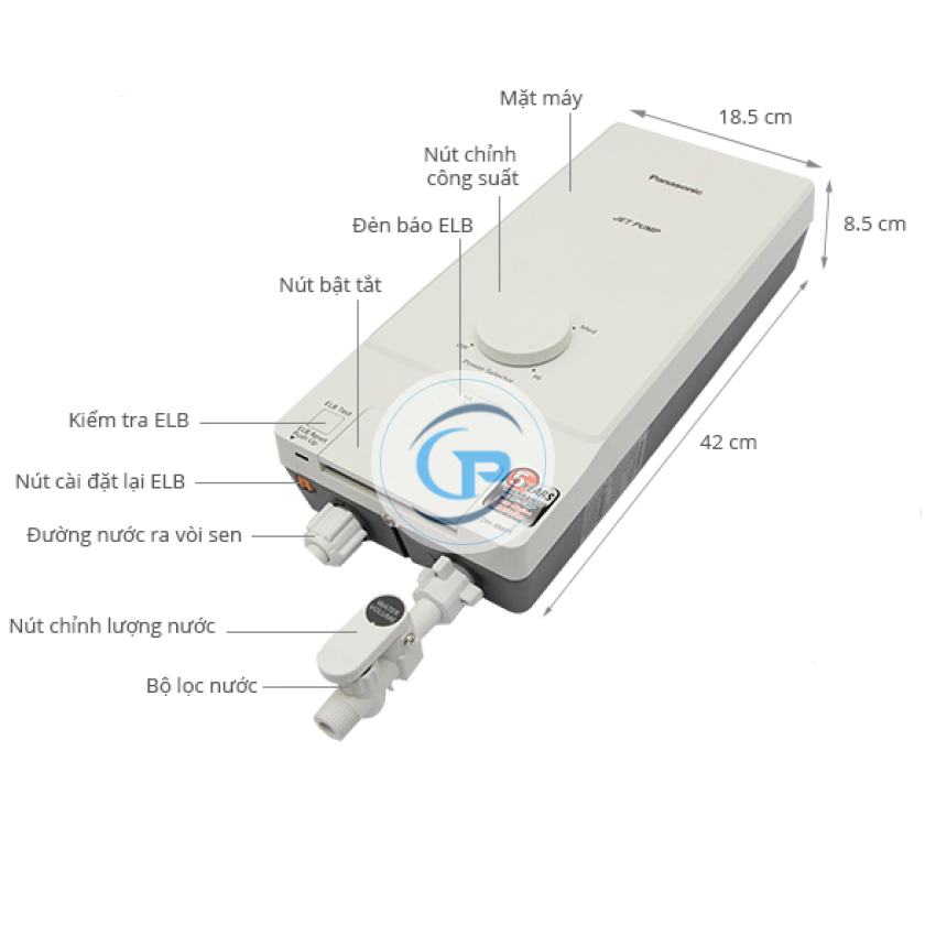 Máy Nước Nóng Trực Tiếp Panasonic 4500W DH-4MP1VW Có Bơm