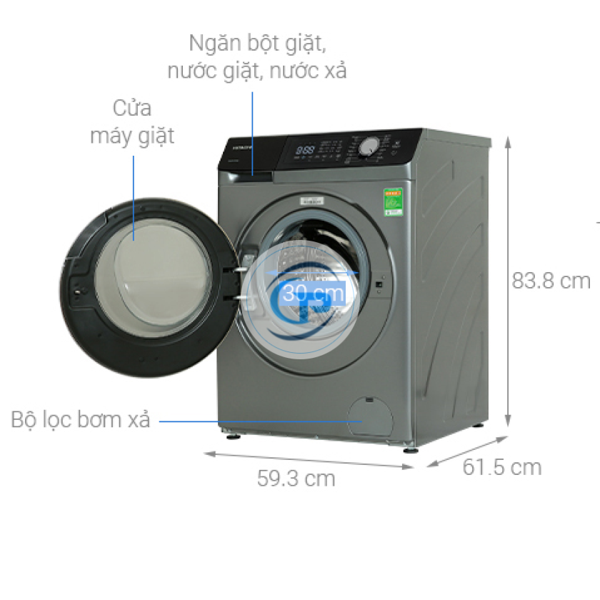 Máy giặt Hitachi Inverter 10.5 kg BD-1054HVOS